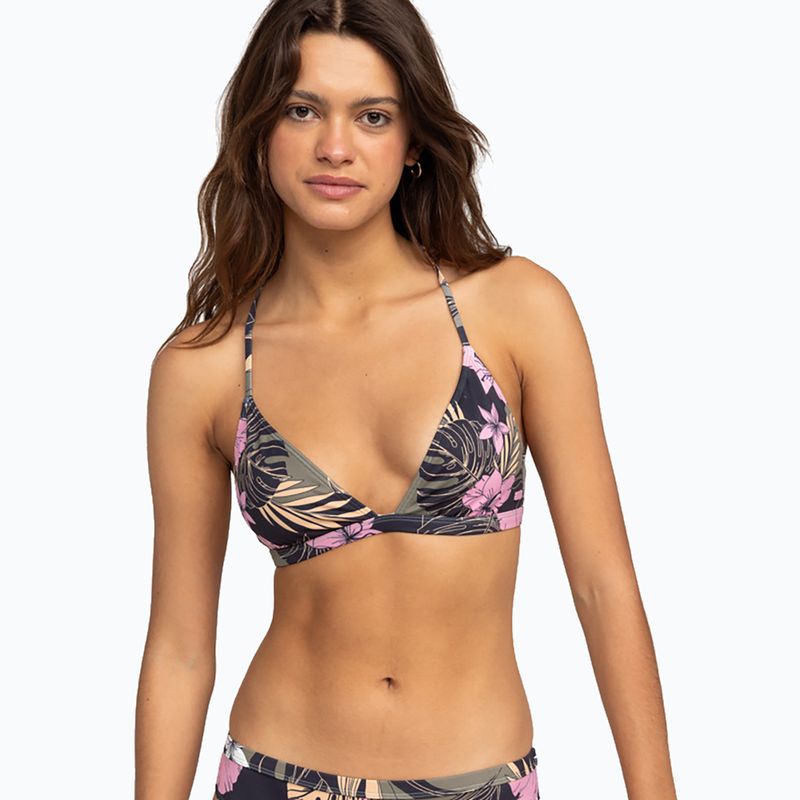 ROXY Pro The Cut Back Fixedtri swimsuit top anthracite classic pro surf 5