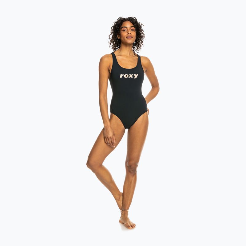 Women's one-piece swimsuit ROXY Active Cross anthracite 5