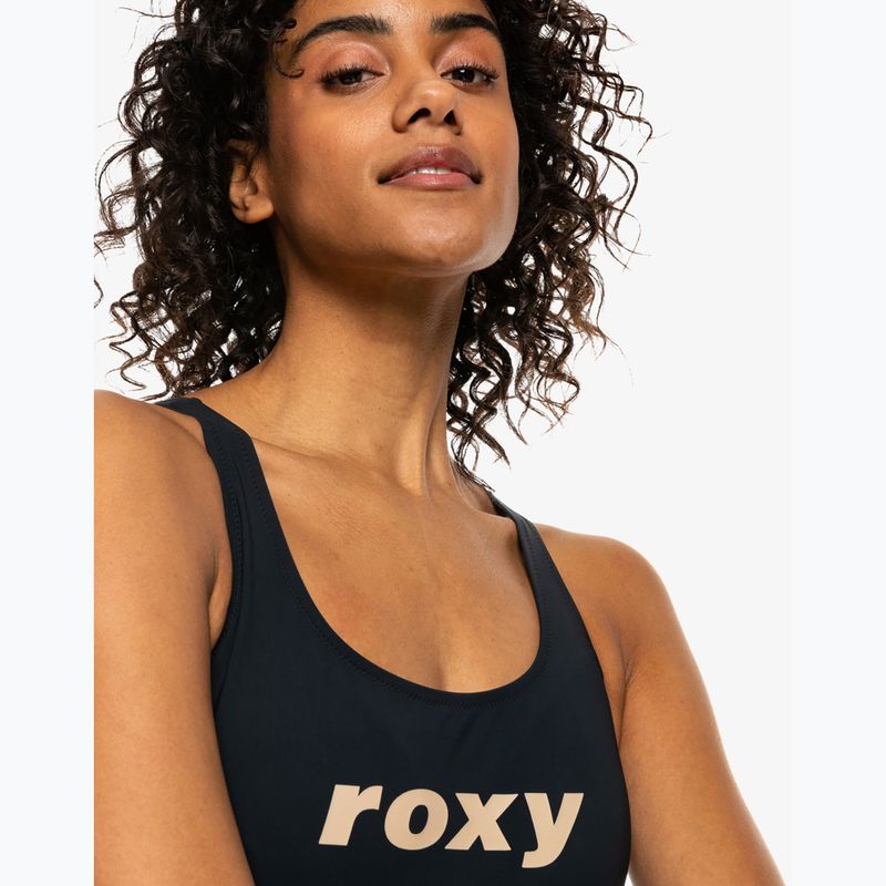 Women's one-piece swimsuit ROXY Active Cross anthracite 8