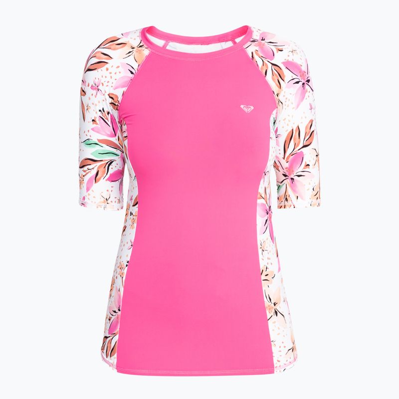 Women's ROXY Lycra Printed white happy tropical swim shirt 5