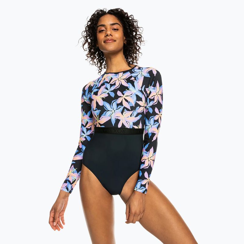 Women's one-piece swimsuit ROXY Active anthracite kiss 2