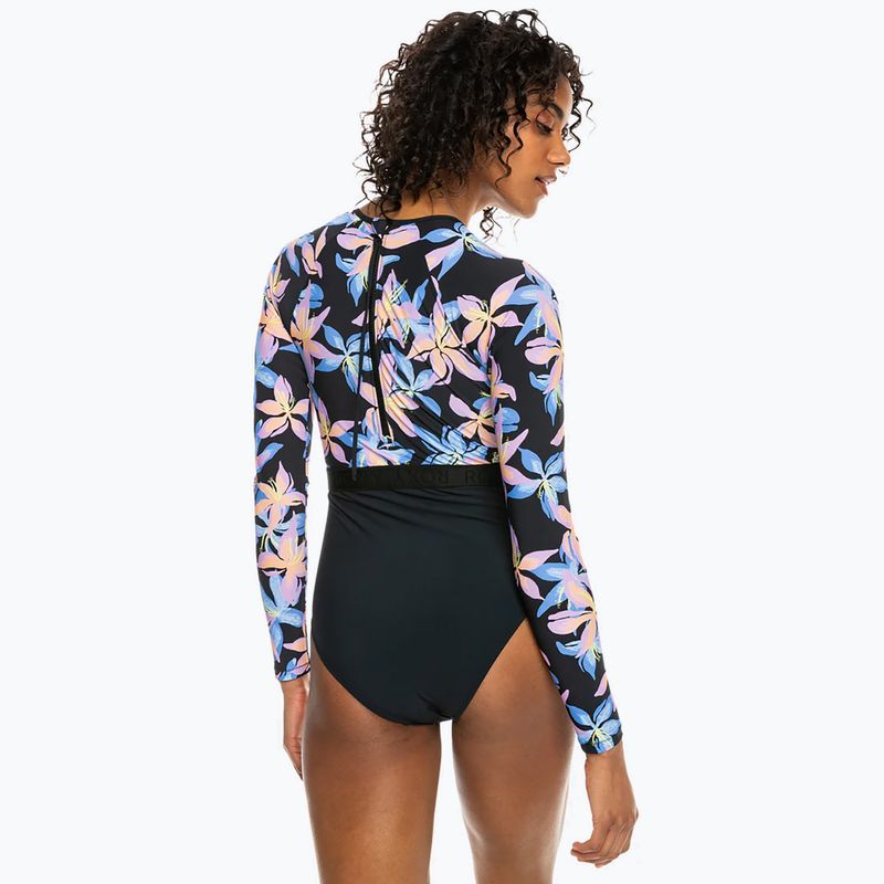 Women's one-piece swimsuit ROXY Active anthracite kiss 4