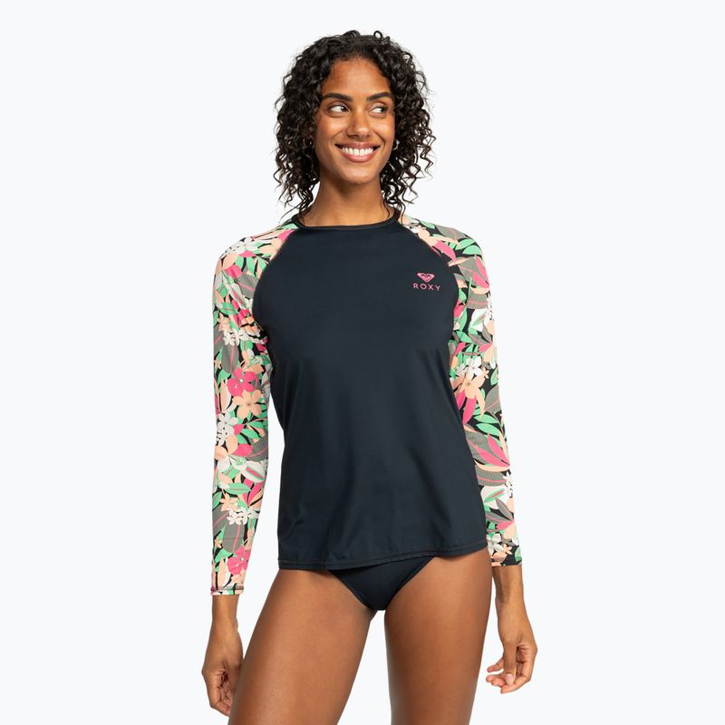 Women's swimming longsleeve ROXY Lycra Printed anthracite palm song s 2