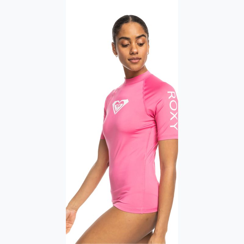 Women's swimming t-shirt ROXY Whole Hearted shocking pink 4