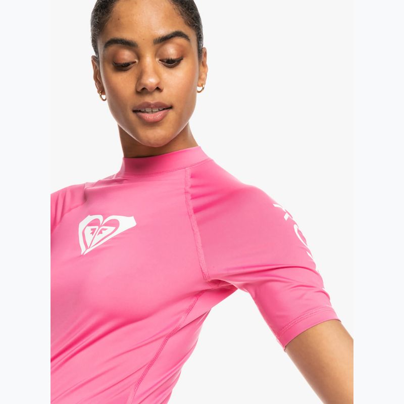 Women's swimming t-shirt ROXY Whole Hearted shocking pink 5