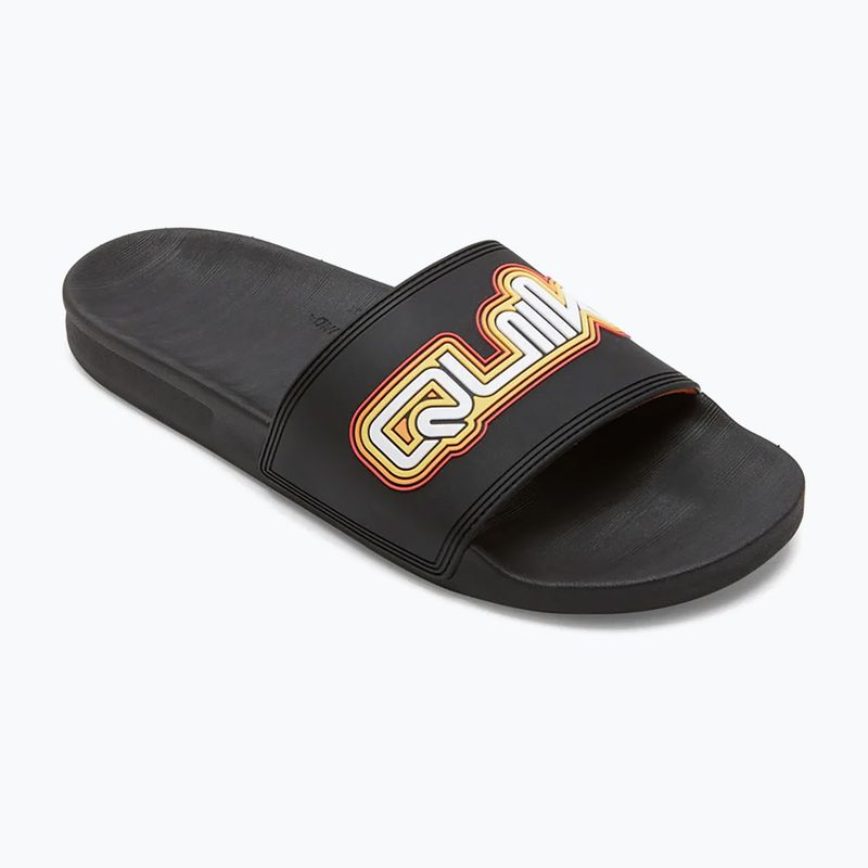 Quiksilver men's Rivi Wordmark Slide II black 2 slides 9