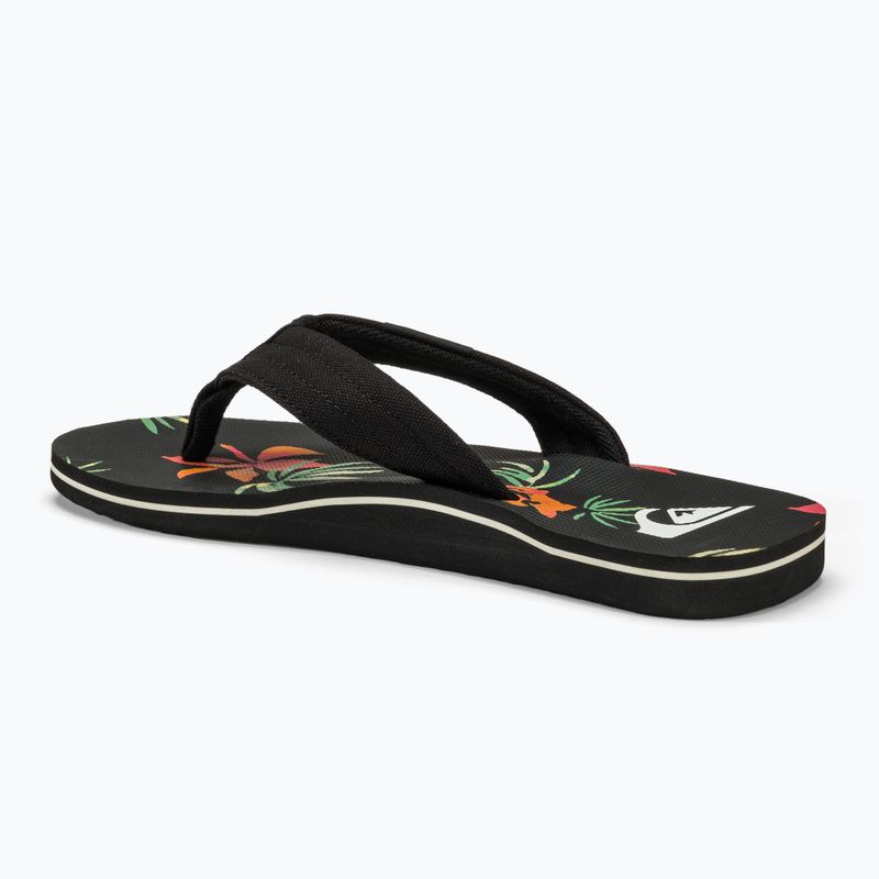 Men's Quiksilver Molokai Layback II flip flops black / orange / green 3