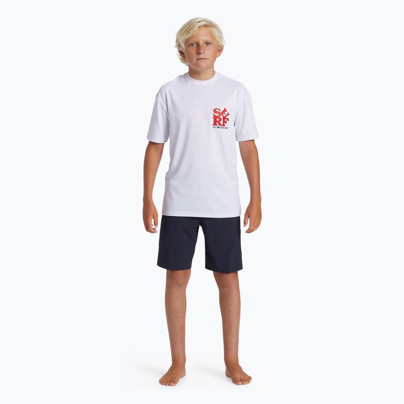 Quiksilver Everyday Surf Tee white/black children's swim shirt 2