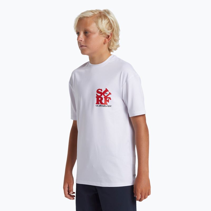 Quiksilver Everyday Surf Tee white/black children's swim shirt 4