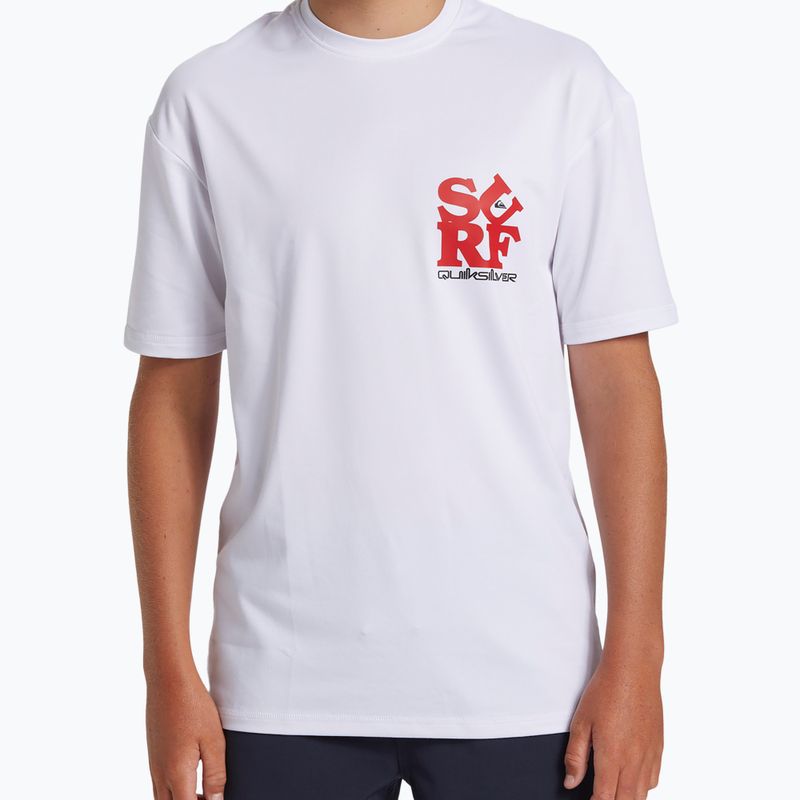 Quiksilver Everyday Surf Tee white/black children's swim shirt 5