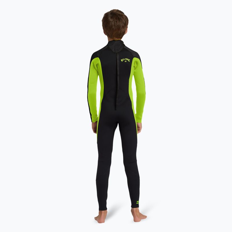 Children's Billabong 3/2 mm Foil BZ FL fluro lime wetsuit 3