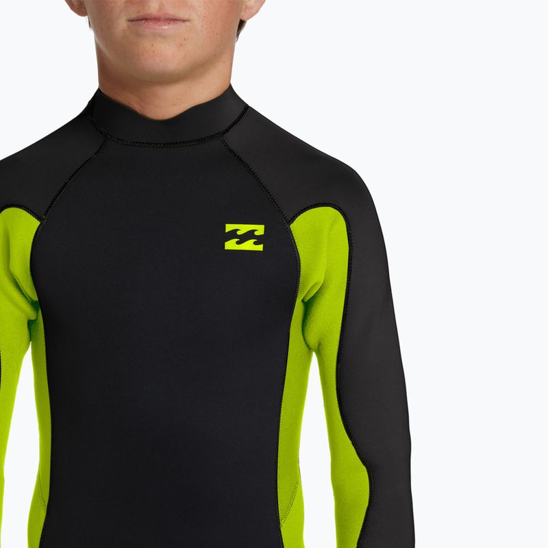 Children's Billabong 3/2 mm Foil BZ FL fluro lime wetsuit 4