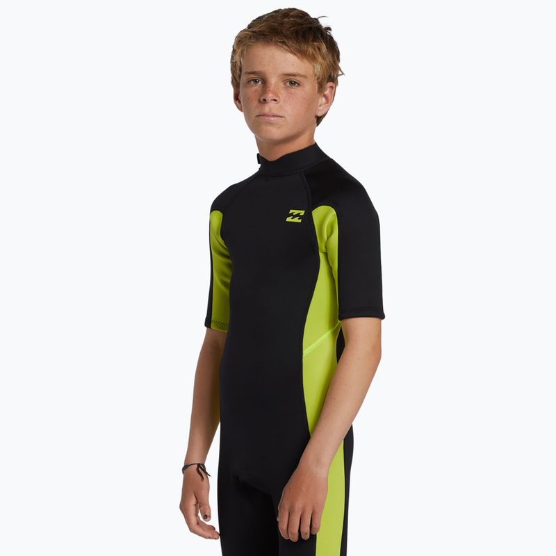 Children's Billabong 2 mm Foil BZ FL fluro lime wetsuit 3