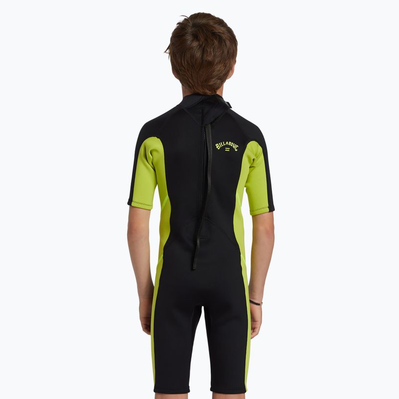 Children's Billabong 2 mm Foil BZ FL fluro lime wetsuit 4