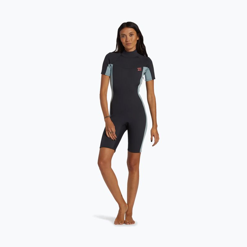 Women's swimming wetsuit Billabong 2/2 mm Foil Spring washed black 2