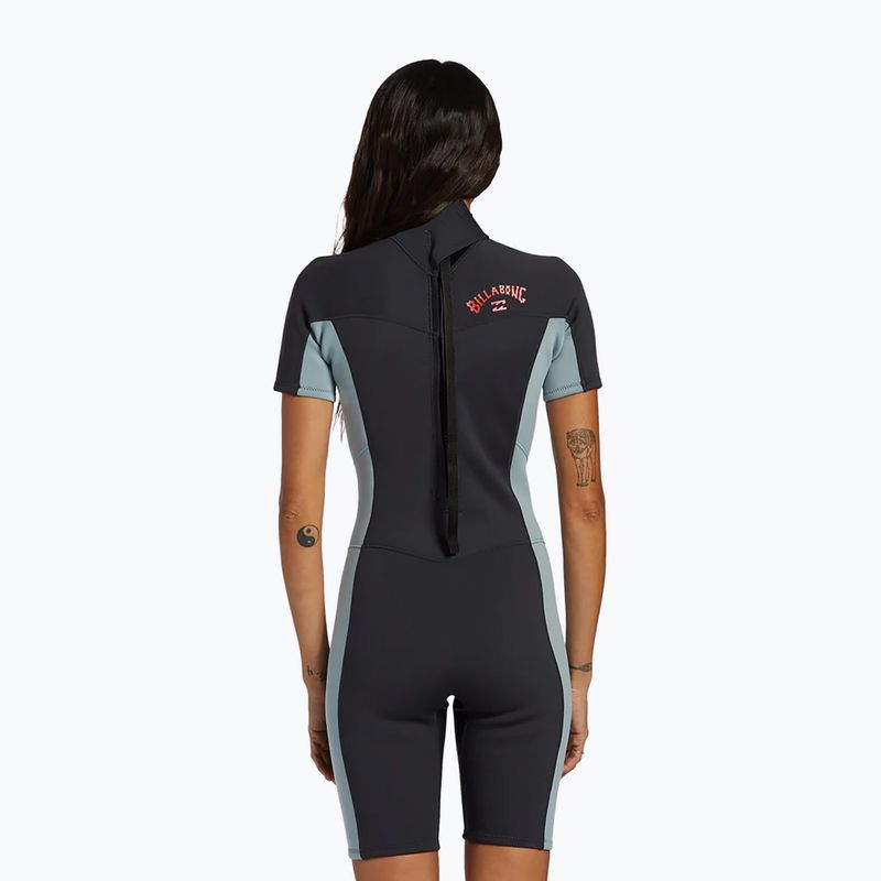 Women's swimming wetsuit Billabong 2/2 mm Foil Spring washed black 3
