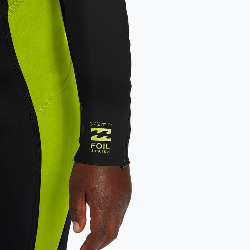 Children's Billabong 3/2 mm Foil BZ FL fluro lime wetsuit 4