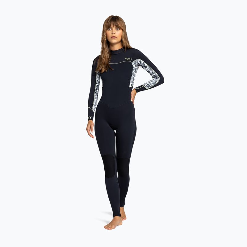 Women's ROXY 4/3 Swell Series Back Zip GBS egret mo rockin vibes wetsuit