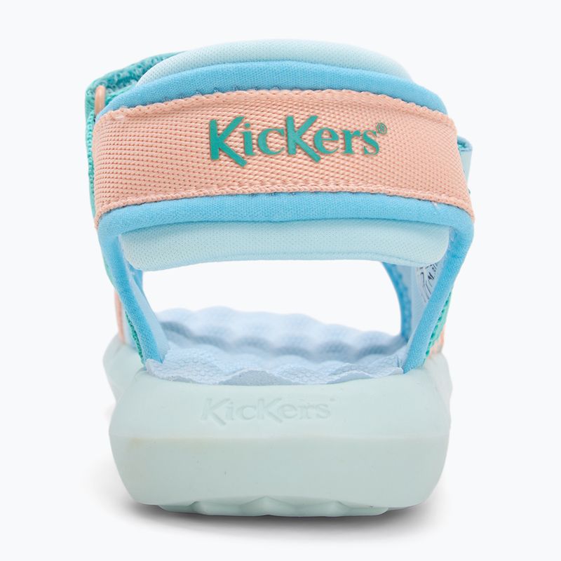 Kickers Kickjune blue/coral pink/green children's sandals 6