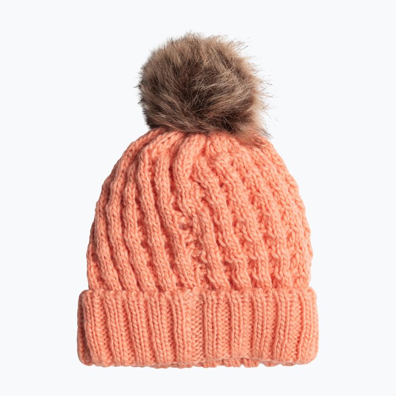 ROXY Blizzard Girl winter beanie peach pink 2