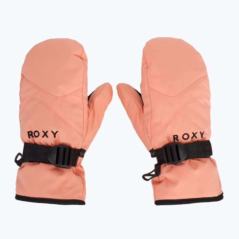 Children's snowboard gloves ROXY Roxy Jetty Girl Solid Mitt peach pink 3