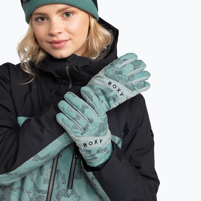 Women's snowboard gloves ROXY Roxy Jetty lily pad sketch book 9