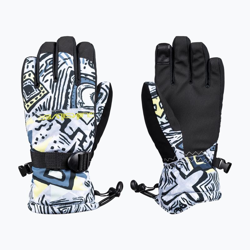 Children's snowboard gloves Quiksilver Mission heritage scribble black