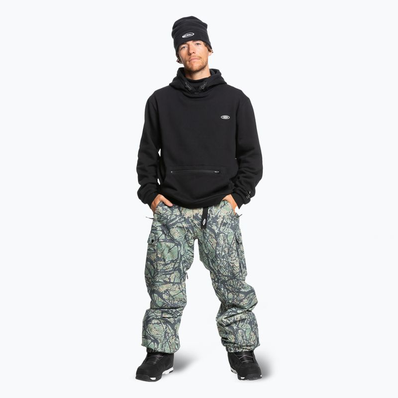 Men's Quiksilver Snow Down Cargo woodland abstract sea spray snowboard trousers 2
