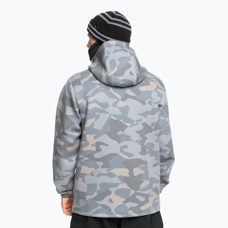 Men's Quiksilver Shredder Hoodie puzzle camo ice flow snowboard sweatshirt 3