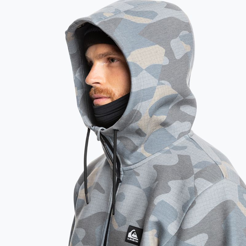 Men's Quiksilver Shredder Hoodie puzzle camo ice flow snowboard sweatshirt 6