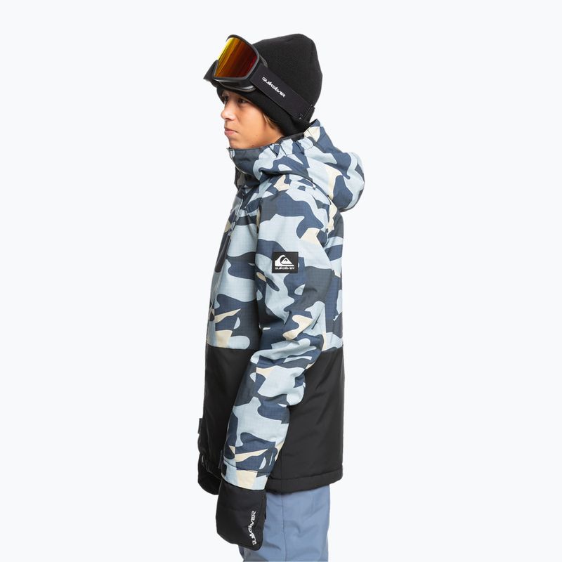 Children's snowboard jacket Quiksilver Mission Printed Block puzzle camo ice flow 4