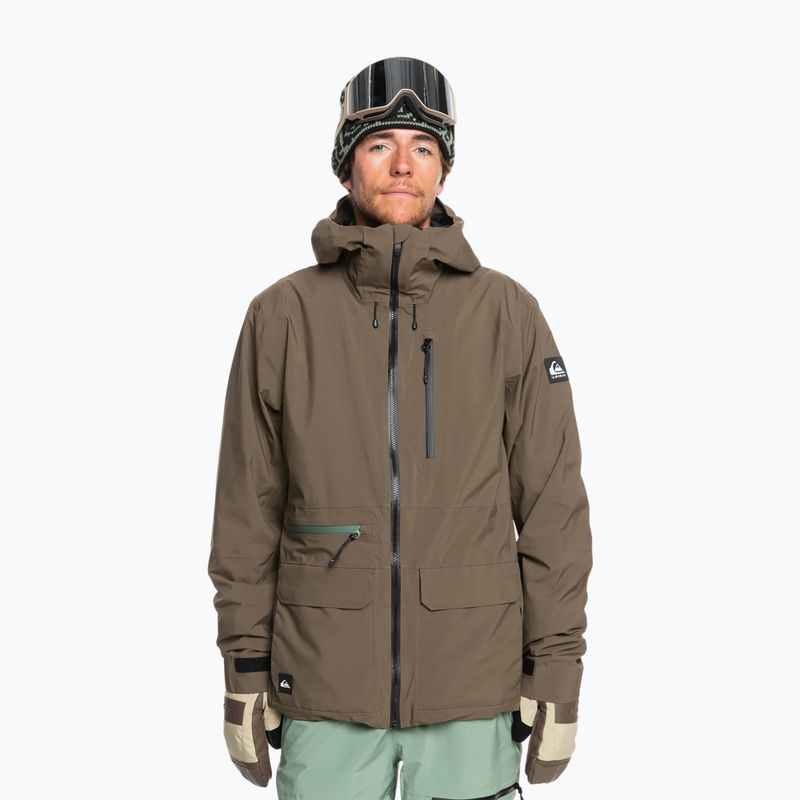 Men's snowboard jacket Quiksilver Quest Stretch 20K canteen