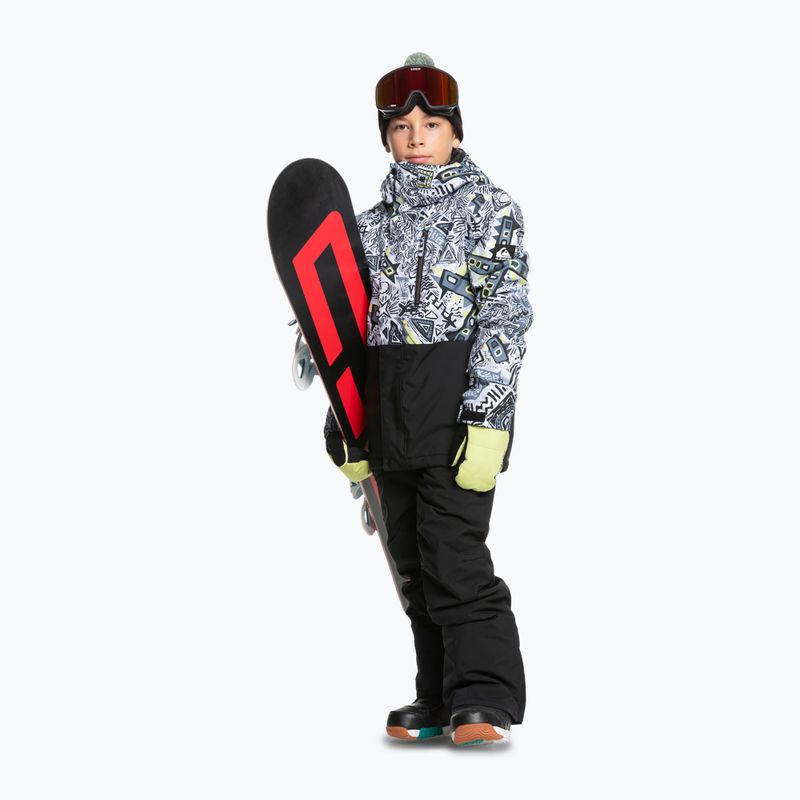 Children's snowboard jacket Quiksilver Mission Printed Block heritage scribble black 2