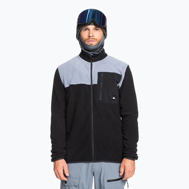 Men's Quiksilver Aker Full Zip Fleece snowboard sweatshirt true black