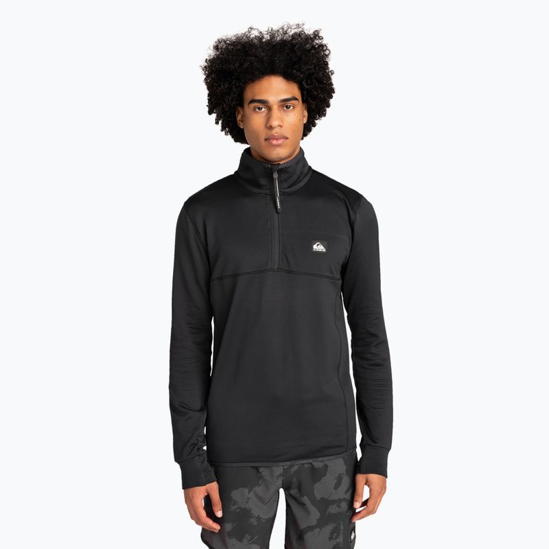 Men's Quiksilver Steep Point Half Zip Fleece snowboard sweatshirt true black