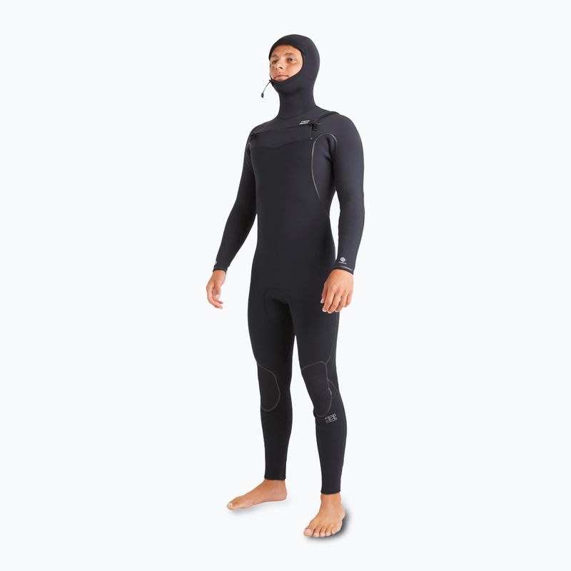 Men's wetsuit Billabong 5/4mm Furnace Natural Chest Zip Hooded Black 2