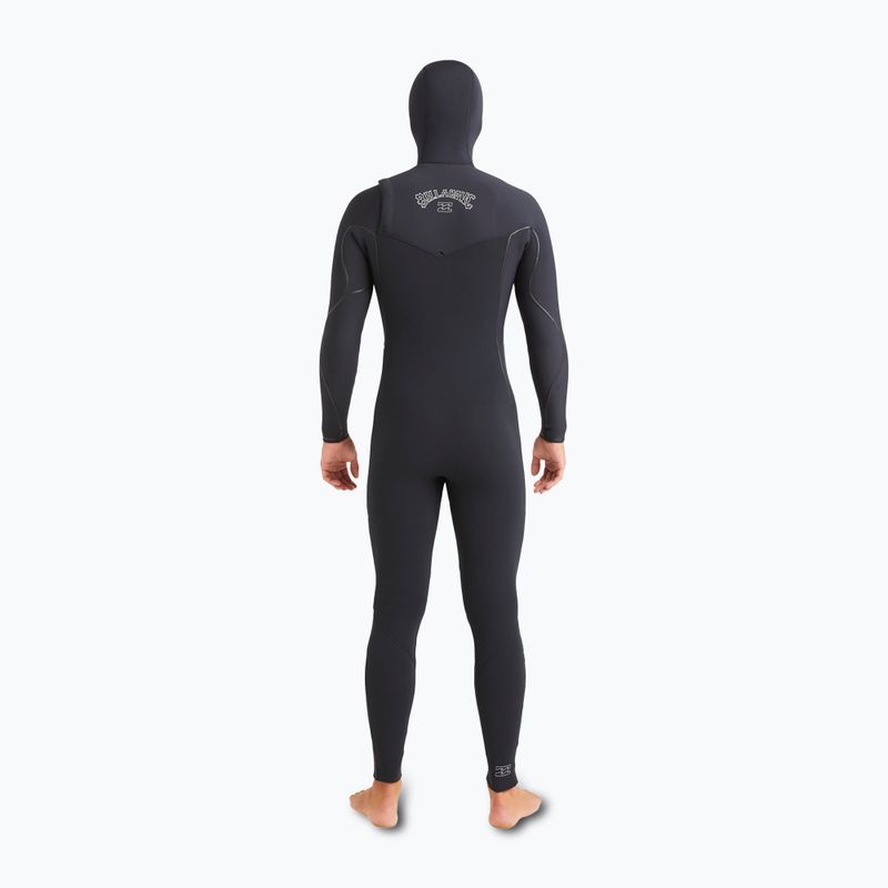 Men's wetsuit Billabong 5/4mm Furnace Natural Chest Zip Hooded Black 3