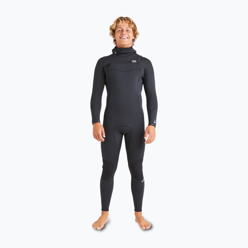 Men's wetsuit Billabong 5/4mm Absolute Natural Chest Zip Hooded Black