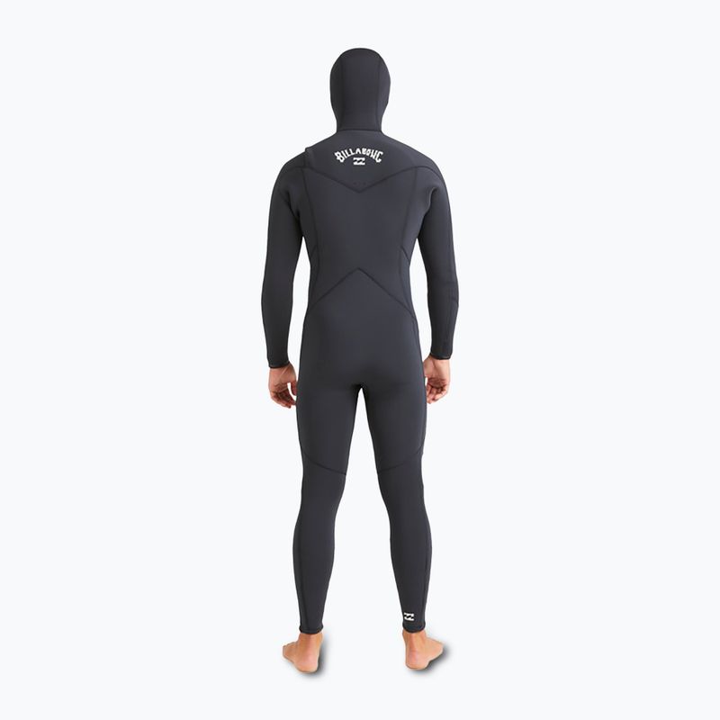Men's wetsuit Billabong 5/4mm Absolute Natural Chest Zip Hooded Black 4