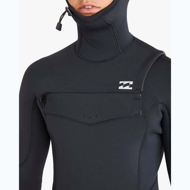 Men's wetsuit Billabong 5/4mm Absolute Natural Chest Zip Hooded Black 8