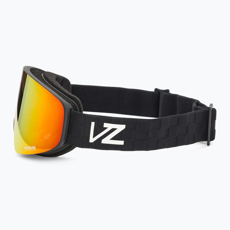 VonZipper Encore black satin/wildlife fire chrome snowboard goggles 4