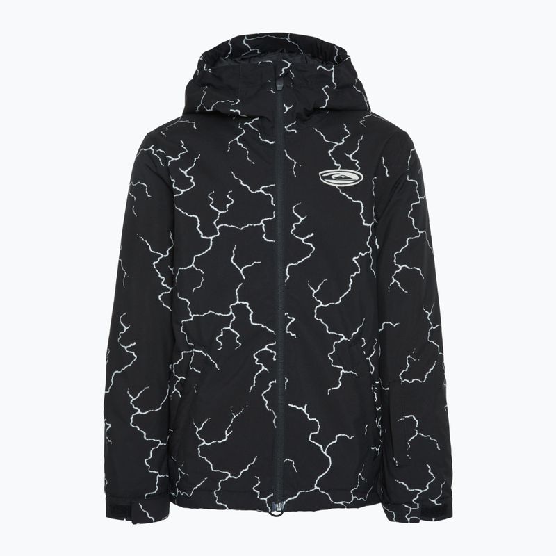 Children's snowboard jacket Quiksilver High In The Hood Printed high energy black reflective