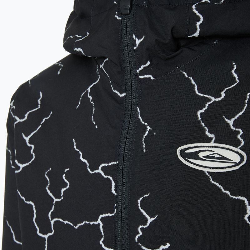 Children's snowboard jacket Quiksilver High In The Hood Printed high energy black reflective 3