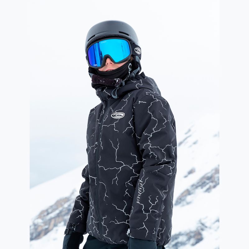 Children's snowboard jacket Quiksilver High In The Hood Printed high energy black reflective 5