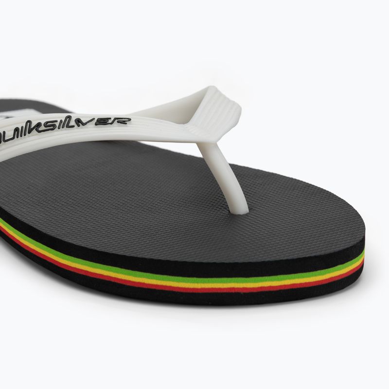 Men's Quiksilver Molokai black rasta flip flops 7