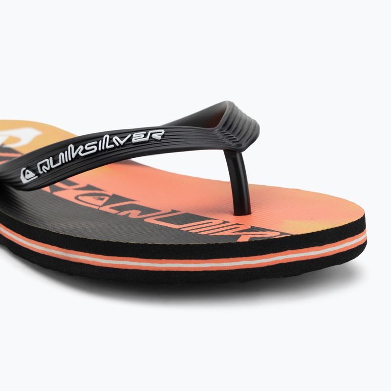 Quiksilver Molokai men's flip flops Art 25 fiery coral wordblock 7