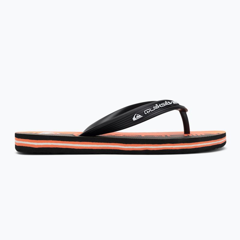 Quiksilver Molokai Art 25 Youth fiery coral wordblock flip flops 2