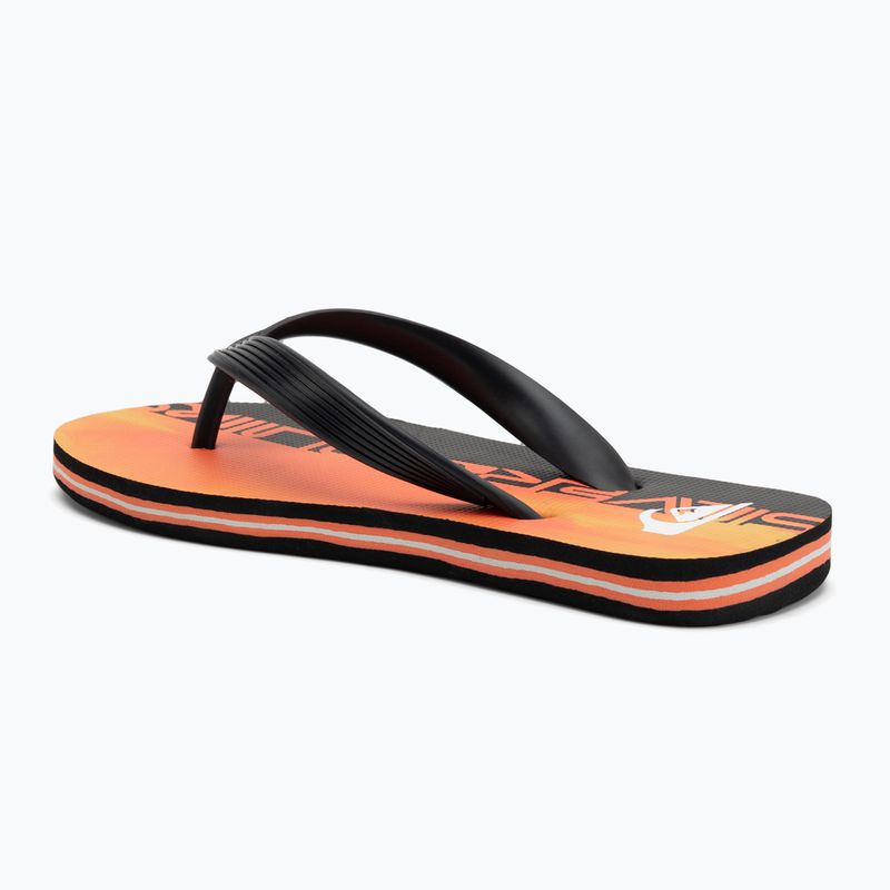 Quiksilver Molokai Art 25 Youth fiery coral wordblock flip flops 3