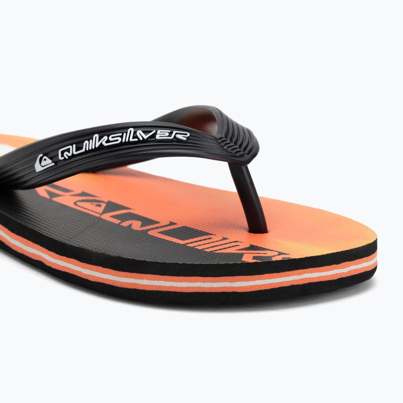Quiksilver Molokai Art 25 Youth fiery coral wordblock flip flops 7