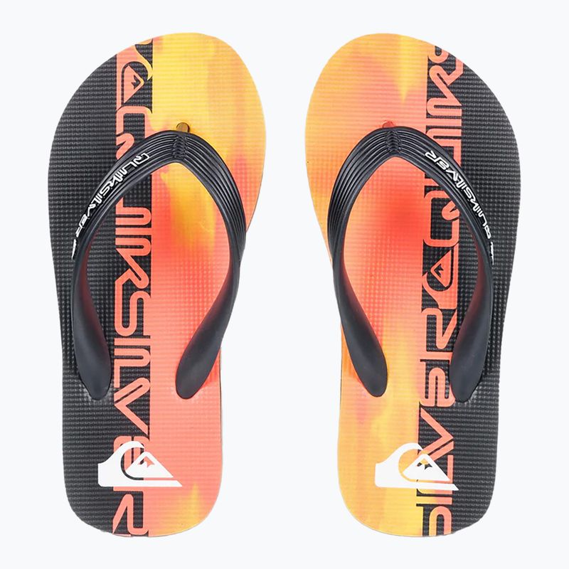 Quiksilver Molokai Art 25 Youth fiery coral wordblock flip flops 2